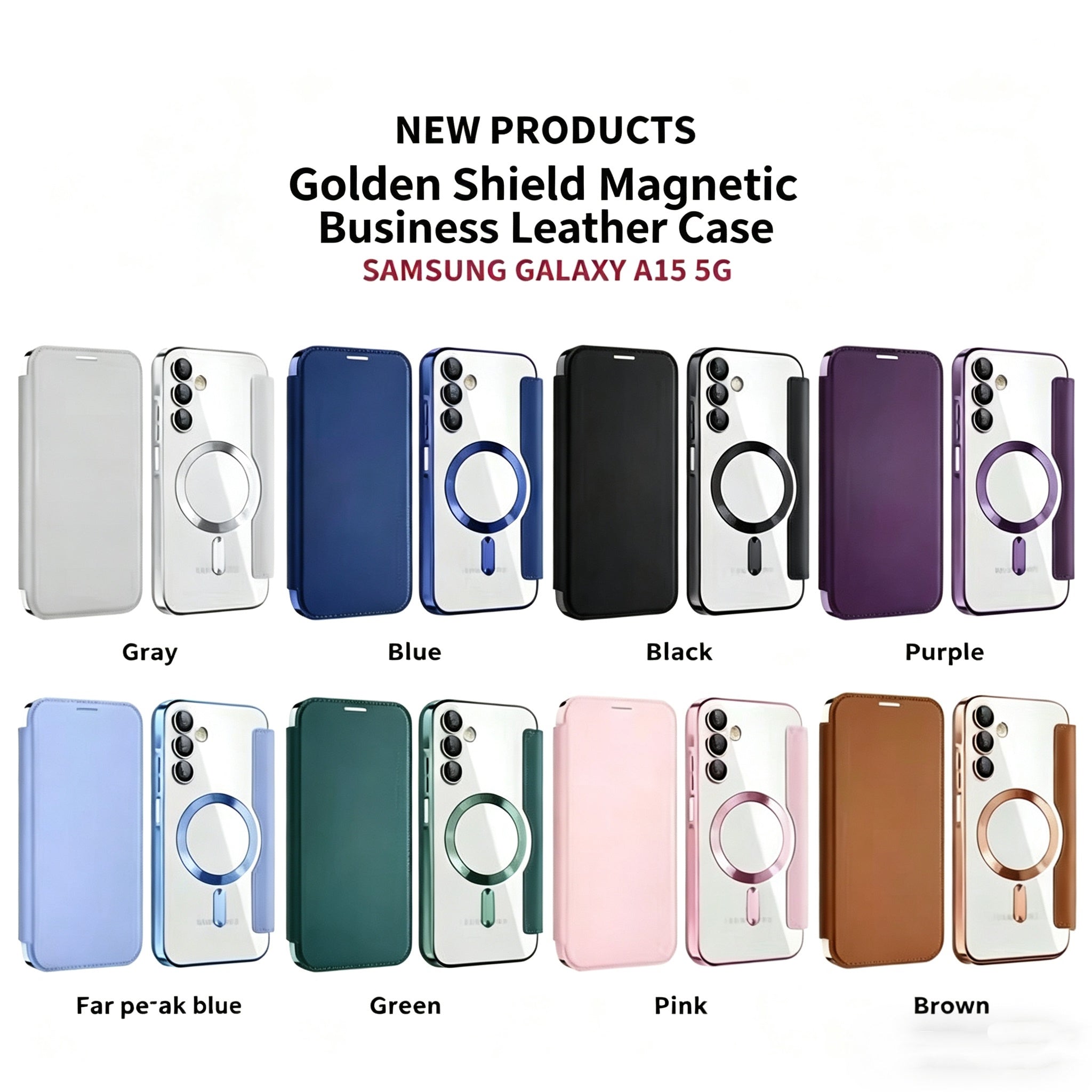 Flip Leather Case, Electroplated Magnetic Samsung Case
