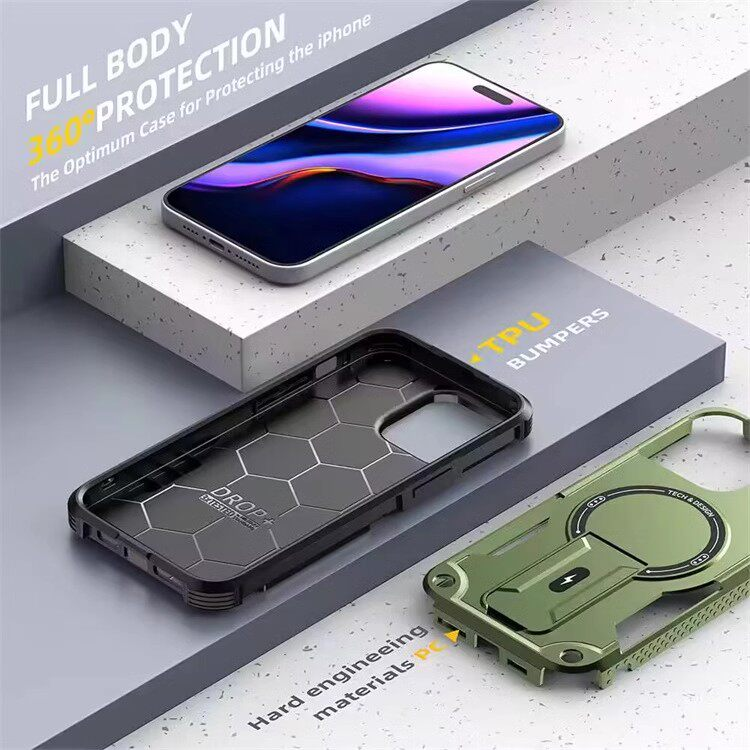 Heavy-Duty Mecha Style Magnetic Shockproof iPhone Case