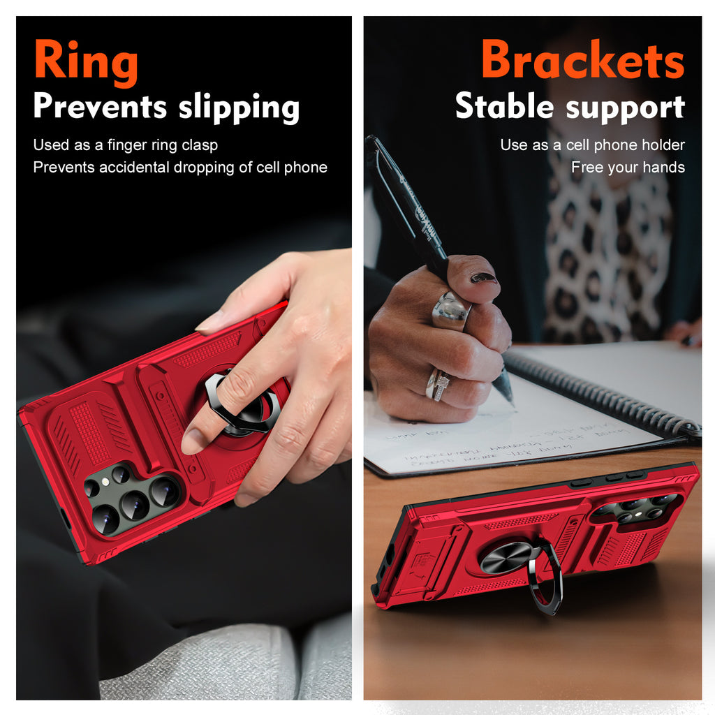 Samsung Case S26Ultra Hidden Card Slot A55 Car Magnetic S24Plus Ring Holder Model