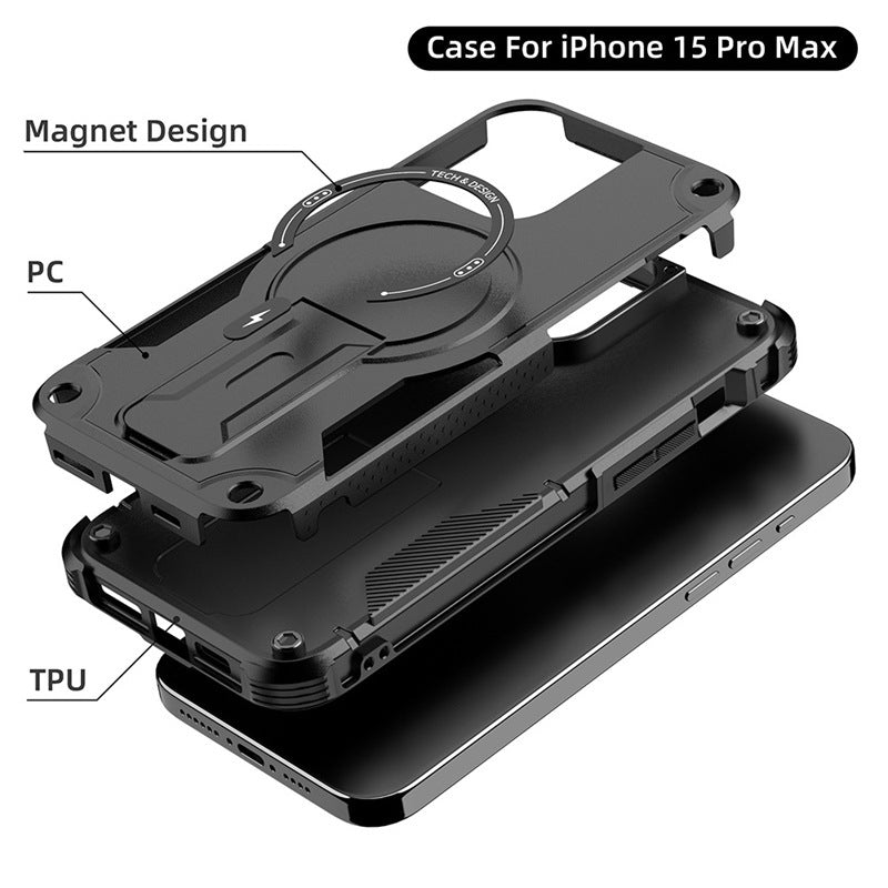 Heavy-Duty Mecha Style Magnetic Shockproof iPhone Case